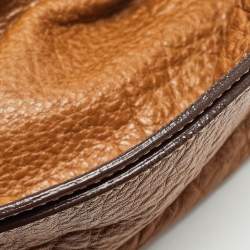 Carolina Herrera Brown Leather Braided Handle Baguette Bag