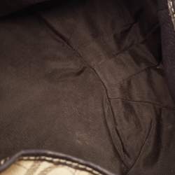 Carolina Herrera Cream/Brown Monogram Coated Canvas and Leather Chain Hobo
