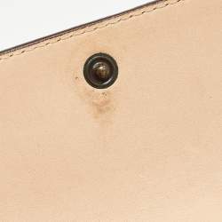 Carolina Herrera Brown Monogram Embossed Leather Trifold Wallet