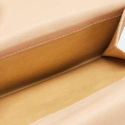 Carolina Herrera Brown Monogram Embossed Leather Trifold Wallet