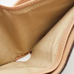 Carolina Herrera Brown Monogram Embossed Leather Trifold Wallet