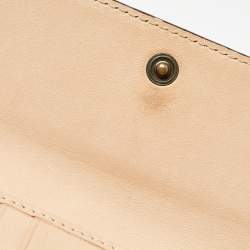 Carolina Herrera Brown Monogram Embossed Leather Trifold Wallet