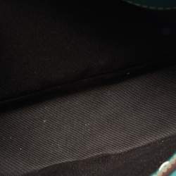 Pre Owned Carolina Herrera Green Monogram Embossed Leather Matteo Tote