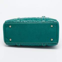 Pre Owned Carolina Herrera Green Monogram Embossed Leather Matteo Tote