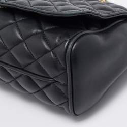 Carolina Herrera Black Quilted Leather Flap Chain Shoulder Bag