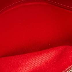 Carolina Herrera Red Monogram Embossed Leather Bifold Long Wallet