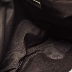 Pre Owned Carolina Herrera Silver Monogram Leather Audrey Shoulder Bag