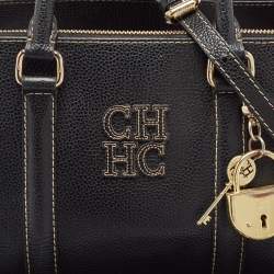 Carolina Herrera Dark Blue Leather Matteo Tote