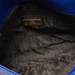 Carolina Herrera Blue Leather New Baltazar Flap Shoulder Bag