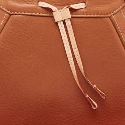 Carolina Herrera Brown Monogram Embossed Leather Small Andy Bucket Bag