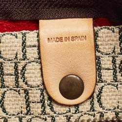 Carolina Herrera Red Monogram Embossed Leather Large Andy Boston Bag