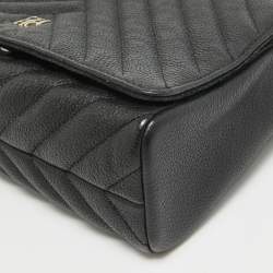 Pre Owned Carolina Herrera Black Quilted Leather CHHC Flap Shoulder Bag