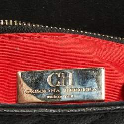 Pre Owned Carolina Herrera Black Quilted Leather CHHC Flap Shoulder Bag