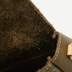 Carolina Herrera Khaki Green Monogram Leather Andy Locked Shoulder Bag