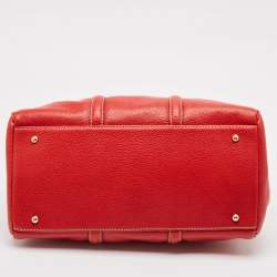 Carolina Herrera Red Leather Large Matteo Tote