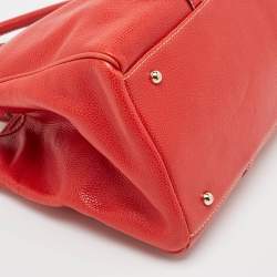 Carolina Herrera Red Leather Large Matteo Tote