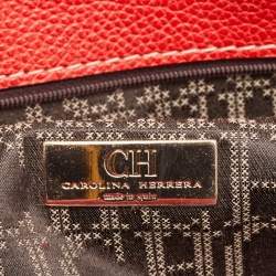 Carolina Herrera Red Leather Large Matteo Tote