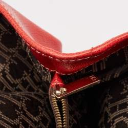 Carolina Herrera Red Leather Large Matteo Tote