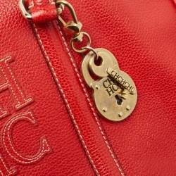 Carolina Herrera Red Leather Large Matteo Tote