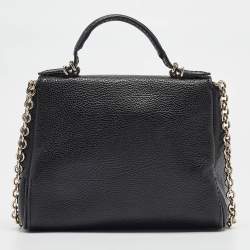 Carolina Herrera Black Leather Small Minuetto Top Handle Bag
