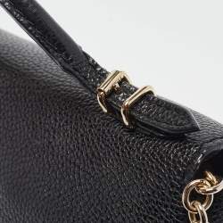 Carolina Herrera Black Leather Small Minuetto Top Handle Bag