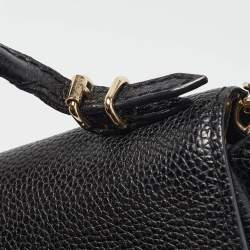 Carolina Herrera Black Leather Small Minuetto Top Handle Bag