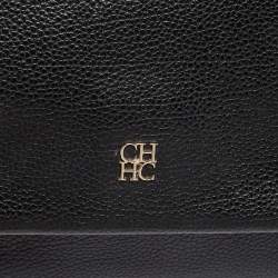 Carolina Herrera Black Leather Small Minuetto Top Handle Bag