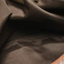 Pre Owned Carolina Herrera Brown Monogram Leather Audrey Shoulder Bag