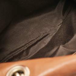 Pre Owned Carolina Herrera Brown Monogram Leather Audrey Shoulder Bag