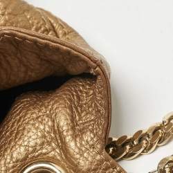 Carolina Herrera Gold Monogram Leather Audrey Shoulder Bag