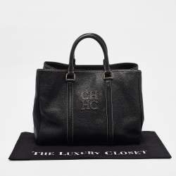 Carolina Herrera Black Leather Matteo Tote