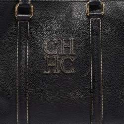 Carolina Herrera Black Leather Matteo Tote