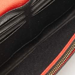 Carolina Herrera Black/Gold Monogram Coated Canvas and Leather Envelope Flap Clutch