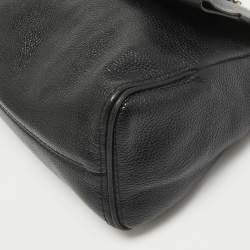 Carolina Herrera Black Leather Minuetto Flap Top Handle Bag
