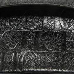 Carolina Herrera Black Leather Minuetto Flap Top Handle Bag