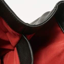 Pre Owned Carolina Herrera Black Leather CH Charm Tote