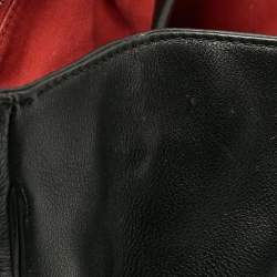 Pre Owned Carolina Herrera Black Leather CH Charm Tote