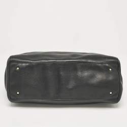 Pre Owned Carolina Herrera Black Leather CH Charm Tote