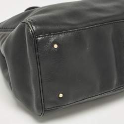 Pre Owned Carolina Herrera Black Leather CH Charm Tote