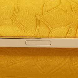 Carolina Herrera Mustard Satin Insignia Metropolitan Clutch