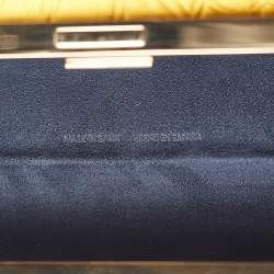 Carolina Herrera Mustard Satin Insignia Metropolitan Clutch