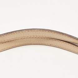 Pre Owned Carolina Herrera Beige Logo Embossed Quilted Leather Chain Tote