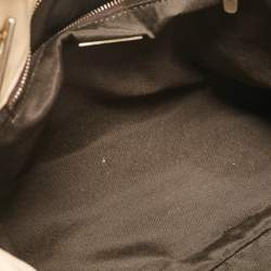 Pre Owned Carolina Herrera Beige Logo Embossed Quilted Leather Chain Tote