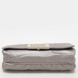 Carolina Herrera Grey Leather Pouch Clutch
