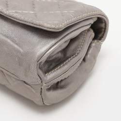 Carolina Herrera Grey Leather Pouch Clutch