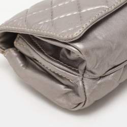 Carolina Herrera Grey Leather Pouch Clutch