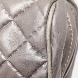 Carolina Herrera Grey Leather Pouch Clutch