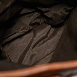Carolina Herrera Brown Quilted Leather Studded Logo Tote