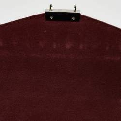 Carolina Herrera Gold Monogram Embossed Leather Flap Top Handle Bag