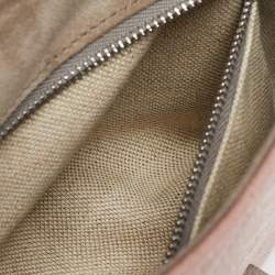 Pre Owned Carolina Herrera Light Pink Diagonal Quilt Leather Pushlock Flap Bag